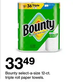Target Bounty select-a-size 12-ct. triple roll paper towels offer