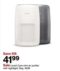 Target Levoit Core mini air purifier with nightlight offer