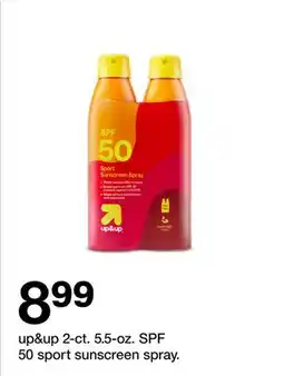 Target up&up 2-ct. 5.5-oz. SPF 50 sport sunscreen spray offer