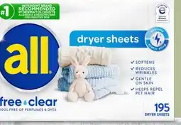 Target all 195-ct. Free Clear dryer sheets offer
