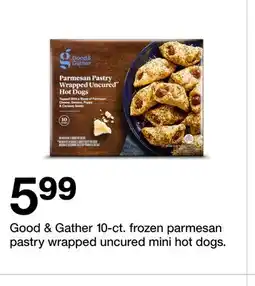 Target Good & Gather 10-ct. frozen parmesan pastry wrapped uncured mini hot dogs offer