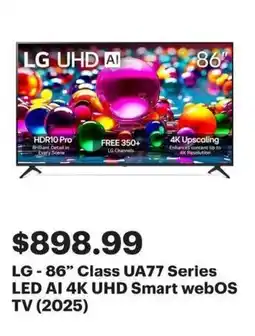 Best Buy LG-86" Class UA77 Series LED AI 4K UHD Smart webOS TV (2025) offer