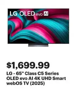 Best Buy LG-65" Class C5 Series OLED evo AI 4K UHD Smart webOS TV (2025) offer