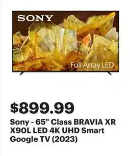 Best Buy Sony-65" Class BRAVIA XR X90L LED 4K UHD Smart Google TV (2023) offer