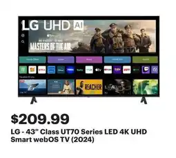 Best Buy LG 43" Class UT70 Series LED 4K UHD Smart webOS TV (2024) offer