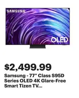Best Buy Samsung-77" Class Series OLED 4K Glare-Free Smart Tizen TV offer