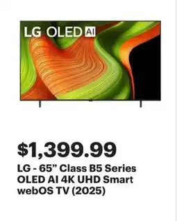 Best Buy LG-65" Class B5 Series OLED AI 4K UHD Smart webOS TV (2025) offer