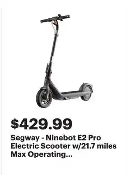 Best Buy Segway - Ninebot E2 Pro Electric Scooter offer