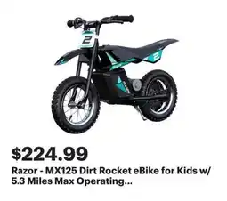 Best Buy Razor - MX125 Dirt Rocket eBike for Kids offer