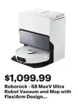 Best Buy Roborock - S8 MaxV Ultra Robot Vacuum and Mop with FlexiArm Design offer
