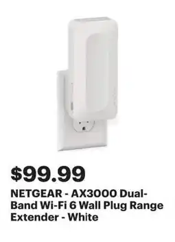 Best Buy NETGEAR - Dual- Band Wi-Fi 6 Wall Plug Range Extender offer