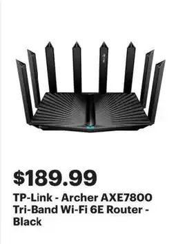 Best Buy TP-Link-Archer AXE7800 Tri-Band Wi-Fi 6E Router offer