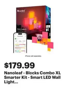 Best Buy Nanoleaf-Blocks Combo XL Smarter Kit - Smart LED Wall Light offer