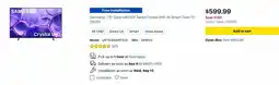 Best Buy Samsung - 75" Class U8000F Series Crystal UHD 4K Smart Tizen TV (2025) offer