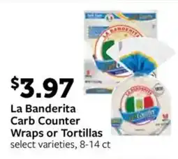 Fareway La Banderita Carb Counter Wraps or Tortillas offer