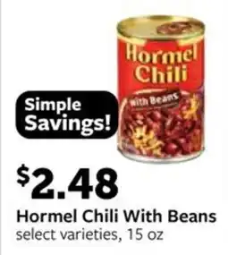 Fareway Hormel Chili With Beans offer