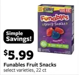 Fareway Funables Fruit Snacks offer