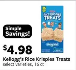 Fareway Kellogg's Rice Krispies Treats offer