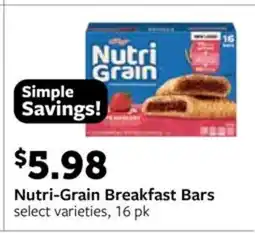Fareway Nutri-Grain Breakfast Bars offer