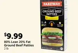 Fareway 80% Lean 20% Fat Ground Beef Patties offer