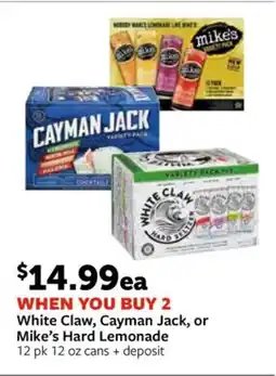 Fareway White Claw, Cayman Jack, or Mike's Hard Lemonade offer
