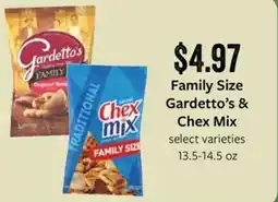 Fareway Family Size Gardetto's & Chex Mix offer