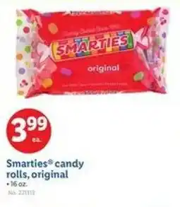 Lidl Smarties candy rolls, original offer