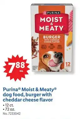 Lidl Purina Moist & Meaty dog food, burger with cheddar cheese flavor offer