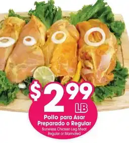 Arteagas Food Center Boneless Chicken Leg Meat Regular or Marinated offer