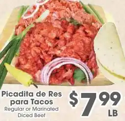 Arteagas Food Center Regular or Marinated Diced Beef offer
