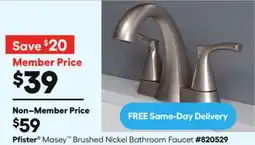 Lowe's Pfister Masey Brushed Nickel Bathroom Faucet offer