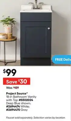 Lowe's 18-in Bathroom Vanity with Top offer