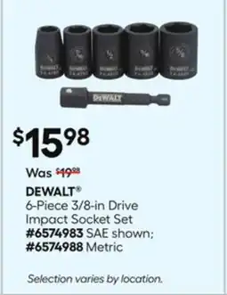 Lowe's 6-Piece 3/8-in Drive Impact Socket Set offer