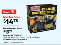 Lowe's 24-Pack 42-Gallon Contractor Trash Bags offer