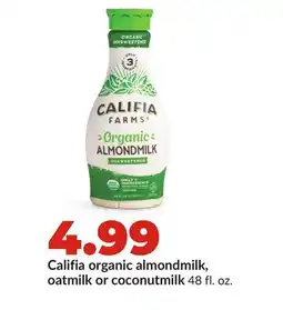 Hy-Vee Califia organic almondmilk, oatmilk or coconutmilk offer