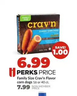 Hy-Vee Family Size Crav'n Flavor corn dogs offer