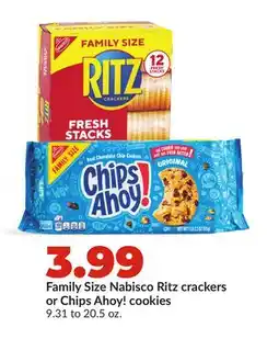 Hy-Vee Family Size Nabisco Ritz crackers or Chips Ahoy! cookies offer