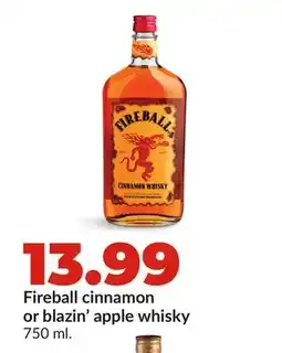 Hy-Vee Fireball cinnamon or blazin' apple whisky offer
