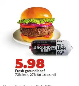 Hy-Vee Fresh ground beef offer