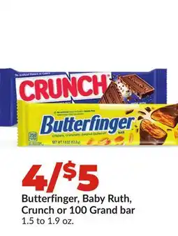 Hy-Vee Butterfinger, Baby Ruth, Crunch or 100 Grand bar offer