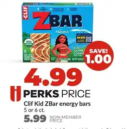 Hy-Vee Clif Kid ZBar energy bars offer