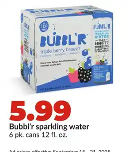 Hy-Vee Bubbl'r sparkling water offer