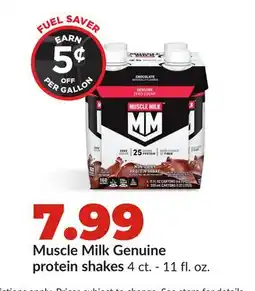 Hy-Vee Muscle Milk Genuine protein shakes offer