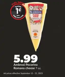 Hy-Vee Ambrosi Pecorino Romano cheese offer