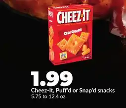 Hy-Vee Cheez-It, Puff'd or Snap'd snacks offer