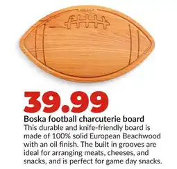 Hy-Vee Boska football charcuterie board offer