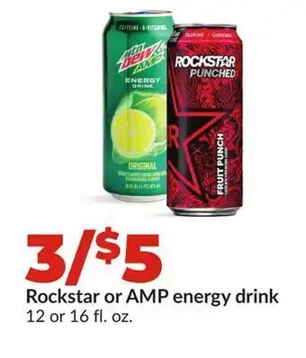 Hy-Vee Rockstar or AMP energy drink offer