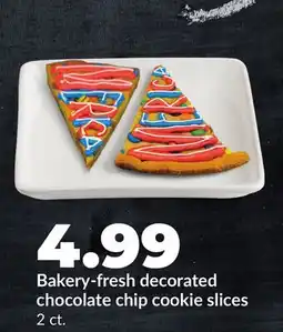 Hy-Vee Bakery-fresh decorated chocolate chip cookie slices offer