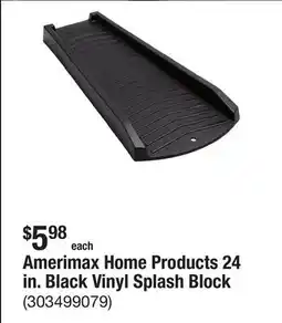 The Home Depot Amerimax Home Products 24 in. Black Vinyl Splash Block offer