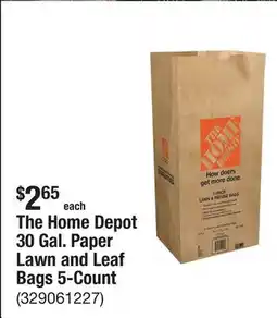 The Home Depot The Home Depot 30 Gal. Paper Lawn and Leaf Bags 5-Count offer